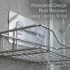 Killerzone VIHAX Self Adhesive Bathroom Shelf Rack | Stainless Steel Wall Mount Shower Caddy with Magic Sticker | No Drilling, Rustproof Storage Rack for Bathroom & Kitchen (1 Shelf, Silver Chrome)