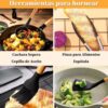 12-Piece Silicone Kitchen Utensil Set with Wooden Handles,Non-Stick, BPA-Free Cooking & Baking Tools –Heat Resistant, Flexible, Silicone Cookware Set – Spatulas, Spoons, Whisk & More