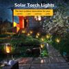 NEXVIN 8 Pack Solar Flickering Dancing Flame Lights Waterproof Solar Torch Lights for Outdoor Garden Patio Pathway Yard Driveway Halloween Decorative