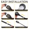 NEXVIN 8 Pack Solar Flickering Dancing Flame Lights Waterproof Solar Torch Lights for Outdoor Garden Patio Pathway Yard Driveway Halloween Decorative