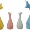 Amazon Basics Home Decor Happy Deer Family Action Statue Piano Finish Ceramic Figures(Set of 4,Multicolor)