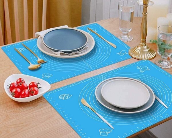 AADHIK Silicone Baking Mat Chapati Atta Kneading Mat Non-Stick Fondant Rolling Mat Stretchable for Kitchen Roti Chapati (Baking Mat 50 * 40 cm)(Multicolor)