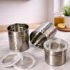 1776547790_Stainless-Steel-Hammered-Utility-Container-Set-of-3-Steel-Container-with-See-Through-Lid-Kitchen-Canister-Set-for-Tea-Coffee-Sugar-Dry-Fruits-Food-Grade-Steel-400ml-600ml-800ml.jpg Stainless Steel Hammered Utility Container (Set of 3) | Steel Container with See Through Lid | Kitchen Canister Set for Tea Coffee Sugar Dry Fruits, Food Grade Steel (400ml 600ml 800ml)