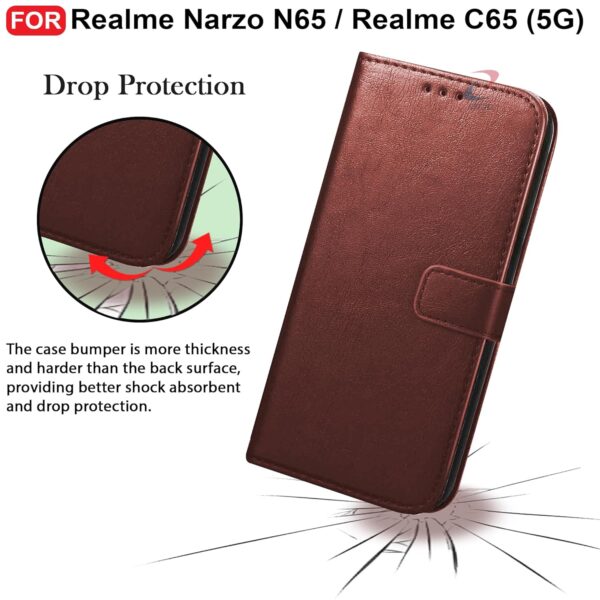 1776553570_CEDO-Flip-Cover-for-Realme-Narzo-N65-Realme-C65-5G-Leather-Finish-Inside-Pockets-Inbuilt-Stand-Shockproof-Wallet-Style-Magnetic-Closure-Back-Case-Flipcover-Brown.jpg CEDO Flip Cover for Realme Narzo N65 / Realme C65 (5G) | Leather Finish | Inside Pockets & Inbuilt Stand | Shockproof Wallet Style Magnetic Closure Back Case Flipcover (Brown)