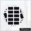 GLUN 100 Piece Waterproof Vinyl Black Labels Stickers for Mason Jar Glass & Plastic Bottles, 100 Labels Piece Stickers with 1 Piece White Pencil, Self-Adhesive Spice