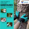 UTKARSH Acrylonitrile Butadiene Styrene Heavy Duty Garden Gloves, Reusable, Washable, with Right Hand Fingertip ABS Claws for Pruning, Digging, Planting and Gardening (Pack of 2 Pairs)