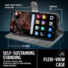 WOW IMAGINE Shock Proof Flip Cover Back Case for Samsung Galaxy A54 5G (Magnetic Button Flip Case | Wallet Pockets & Stand | Leather Finish | Stone Grey)