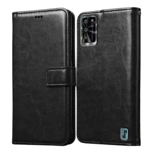 Amazon Brand - Solimo Flip Leather Mobile Cover (Soft, Flexible & Kickstand Back case) Compatible for Lava Yuva Pro 4G (Black)