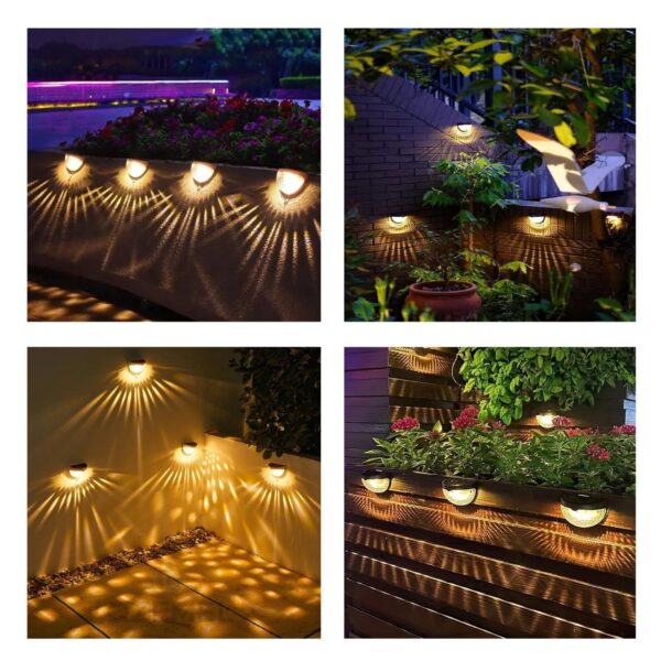 KINZILLA Solar Wall Lights Outdoor Waterproof LED Deck & Fence Lamps - Warm White Auto on/Off, Durable Decorative Lighting for Patio, Garden, Yard, Steps & Pathways, Set of 2