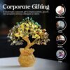 ZAICUS Money Magnet Crystal Tree – Home & Office Decor Feng Shui Tree with Golden Pot – Gemstone Bonsai for Wealth & Success - Healing Crystals Gift for Positivity - (7 X 3 Inch)