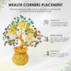 ZAICUS Money Magnet Crystal Tree – Home & Office Decor Feng Shui Tree with Golden Pot – Gemstone Bonsai for Wealth & Success - Healing Crystals Gift for Positivity - (7 X 3 Inch)