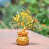 ZAICUS Money Magnet Crystal Tree – Home & Office Decor Feng Shui Tree with Golden Pot – Gemstone Bonsai for Wealth & Success - Healing Crystals Gift for Positivity - (7 X 3 Inch)