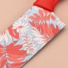 DIVGO Floral Kitchen Knife Set – 3 Piece Non-Stick Stainless Steel Knives with Ergonomic Handles | Sharp & Stylish Chef, Utility & Cleaver Knife for Home Cooking & Chopping (Red)