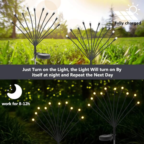 Solar Garden Lights New Upgrade Swing Lights Wind Swing Outdoor Lights Garden Patio Decor High Flexible Wire and Heavy Duty Bulb Base Warm White