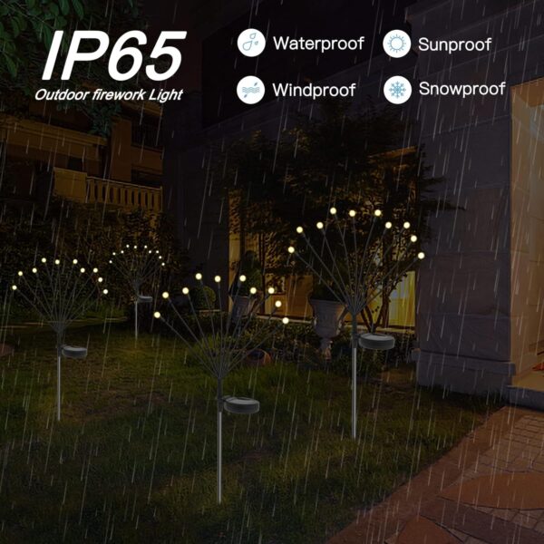 Solar Garden Lights New Upgrade Swing Lights Wind Swing Outdoor Lights Garden Patio Decor High Flexible Wire and Heavy Duty Bulb Base Warm White