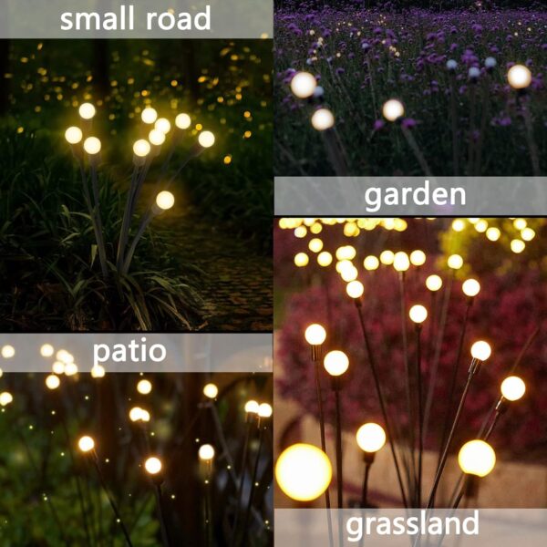 Solar Garden Lights New Upgrade Swing Lights Wind Swing Outdoor Lights Garden Patio Decor High Flexible Wire and Heavy Duty Bulb Base Warm White
