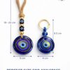 Evil Eye Wall Hanging with Keychain, Blue Glass Nazar Protection Charm for Home, Car and Office, Good Luck Vastu Decor, 2-in-1 Pack