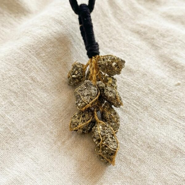 Divine Hindu Raw Pyrite Wall Hanging for Wealth & Prosperity | Natural Pyrite Crystal Vastu Decor | Abundance & Protection Stone Wall Hanging for Office, Entrance | Spiritual Wealth Manifestation