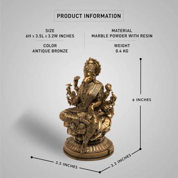 SILAII Goddess Varahi Amman Sculpture - Antique Bronze Finish, Handcrafted Statue for Puja Room, Home Decor, and Gifting (6 Inches)