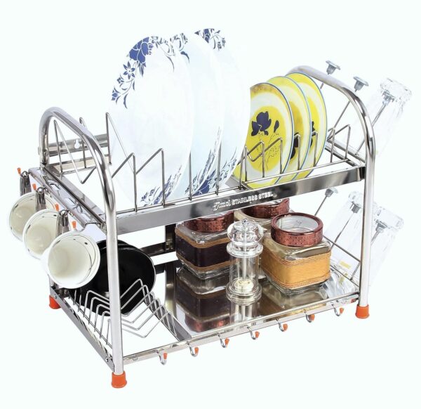 AMOL® Premium Stainless Steel Dish Rack | Kitchen Stand | Utensil Stand for Kitchen | Kitchen Rack | Kitchen Organizer Rack