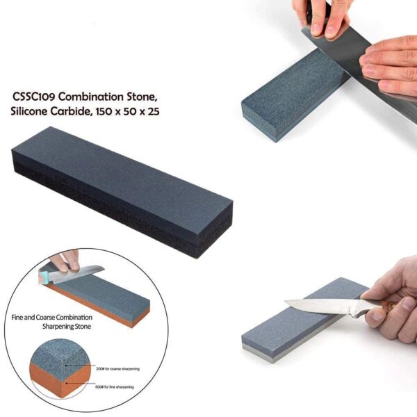 EVEN Silicone Carbide Combination Stone for Sharpening Both Knives and Tools (Black)