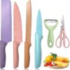 Knife for Kitchen use, Kitchen Knife Sets, Professional Colorful Kitchen Knife for Kitchen use, Kitchen Knife Sets, Professional Colorful Kitchen Knives Set of 6 Pieces, Non-Stick Blades with High Carbon Stainless Steel