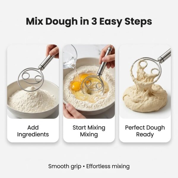 1776661418_Stainless-Steel-Dough-Mixer-Whisk-Set-of-2-Heavy-Duty-Dough-Blender-Egg-Beater-Mixing-Tool-with-Easy-Grip-Handle-Kitchen-Baking-Tool-for-Bread-Roti-Pastry-Cake.jpg Stainless Steel Dough Mixer Whisk Set of 2 | Heavy Duty Dough Blender | Egg Beater Mixing Tool with Easy Grip Handle | Kitchen Baking Tool for Bread, Roti, Pastry & Cake