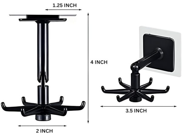Multi Wall Hooks for Wall Without Drilling | Heavy Duty Self Adhesive Hooks for Kitchen, Bathroom & Office | Nail-Free Utility Wall Mount Hangers for Hanging Items (Set of 4)