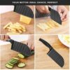 1776669447_PANCA-Black-Crinkle-Knife-for-Vegetables-Fruits-Wavy-Cutter-for-Potatoes-Salad-French-Fries-Chips-Non-Stick-Stainless-Steel-Blade-with-Ergonomic-Handle.jpg PANCA Black Crinkle Knife for Vegetables & Fruits | Wavy Cutter for Potatoes, Salad, French Fries & Chips | Non-Stick Stainless Steel Blade with Ergonomic Handle