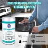 Kitchen Wipes - 100-Count Pack Non-Toxic and Food-Safe Kitchen Wet Wipes with Fresh Citrus Scent for Multiple Surfaces