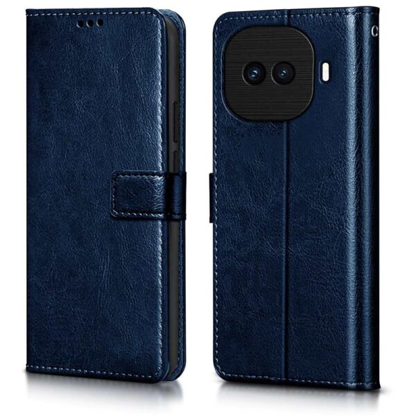 WOW IMAGINE Shock Proof Flip Cover Back Case Cover for WOW IMAGINE Shock Proof Flip Cover Back Case Cover for iQOO 15R 5G (Flexible | Leather Finish | Card Pockets Wallet & Stand | Blue)