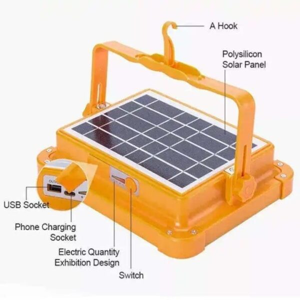 HIYAN'S IMPORT EXPORT Solar LED Street Light with Solar Panel, 336 LED Waterproof Outdoor Flood Light, USB Charging, 4 Lighting Modes, IP66 Weatherproof for Garden, Garage, Farm, Courtyard & Street