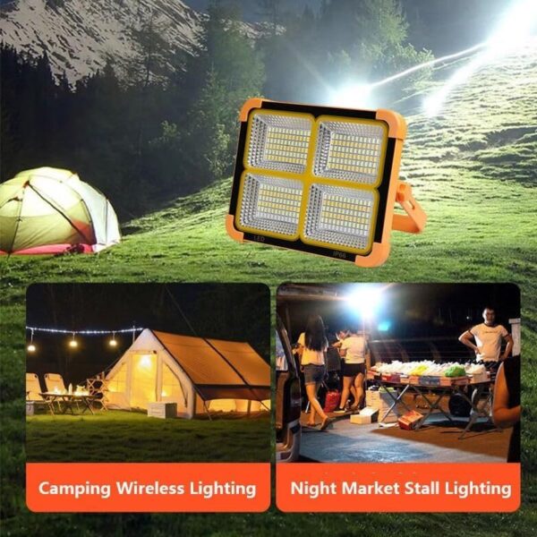 HIYAN'S IMPORT EXPORT Solar LED Street Light with Solar Panel, 336 LED Waterproof Outdoor Flood Light, USB Charging, 4 Lighting Modes, IP66 Weatherproof for Garden, Garage, Farm, Courtyard & Street