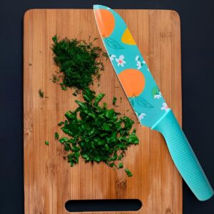 Kitchen Knife Stainless Steel 3 Pieces Professional Knife Set with Color Printing and Non-Slip Handle (3 PCS Multi Color)
