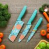 Kitchen Knife Stainless Steel 3 Pieces Professional Knife Set with Color Printing and Non-Slip Handle (3 PCS Multi Color)
