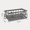 Cisily Kitchen Sink Organizer Rack with Automatic Drain Tray | Stainless Steel Countertop Storage Holder for Sponges, Soap, Brushes & Dishwashing Liquid – Rustproof & Quick Dry Design