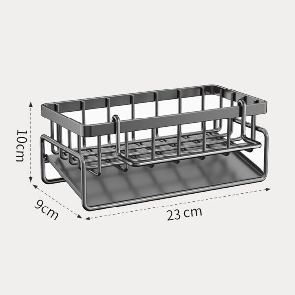 Cisily Kitchen Sink Organizer Rack with Automatic Drain Tray | Stainless Steel Countertop Storage Holder for Sponges, Soap, Brushes & Dishwashing Liquid – Rustproof & Quick Dry Design