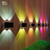 Epyz Solar Wall Light Outdoor UP & Down Waterproof Garden Decoration Wall Lamps Step Small Night Lamp Garden Lighting Fence Courtyard Decor 2 LED [ Multicolor, Pack of 1 ]