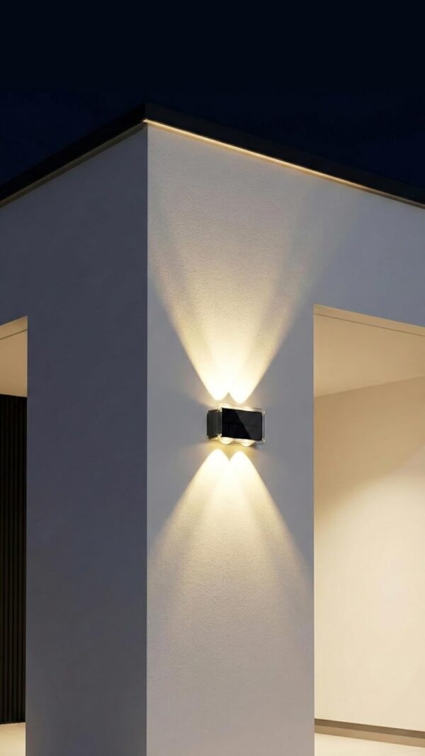 Epyz Solar Wall Light Outdoor UP & Down Waterproof Garden Decoration Wall Lamps Step Small Night Lamp Garden Lighting Fence Courtyard Decor 2 LED [ Multicolor, Pack of 1 ]