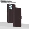Pikkme Flip Cover Leather Finish | Inside TPU with Card Pockets | Wallet Stand and Shock Proof | Complete Protection Flip Case for Redmi 12 5G / Poco M6 Pro 5G(Coffee)
