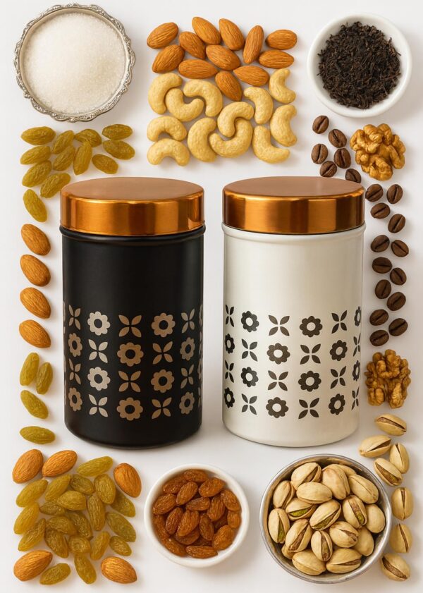 1776764107_STEEPLE-Stainless-Steel-Storage-Containers-Set-of-2-750-ml-Steel-Jars-with-Lid-Airtight-Kitchen-Canisters-Tea-Coffee-Sugar-Container-Dry-Fruit-Box-for-Kitchen-Storage.jpg STEEPLE Stainless Steel Storage Containers Set of 2 | 750 ml Steel Jars with Lid | Airtight Kitchen Canisters | Tea Coffee Sugar Container | Dry Fruit Box for Kitchen Storage