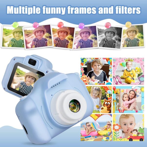 Storio Kids Digital Camera Toy 3.0MP 1080P HD Video Camera with 2-Inch Screen | USB Rechargeable Mini Camera | Educational Toy & Birthday Gift for Boys & Girls Age 3–12 | Supports 32GB SD Card - Blue