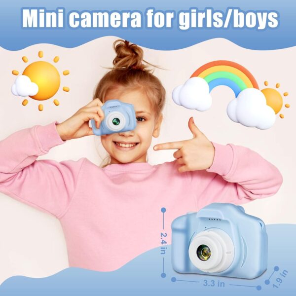 Storio Kids Digital Camera Toy 3.0MP 1080P HD Video Camera with 2-Inch Screen | USB Rechargeable Mini Camera | Educational Toy & Birthday Gift for Boys & Girls Age 3–12 | Supports 32GB SD Card - Blue