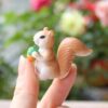 ascension 4 Pcs Cute Mini Squirrel Animal Miniature Figurines for Home, Living Room, Fairy Garden, Restaurant Decoration Mini Fairy Forest Landscape Cake Decoration Items