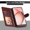 Pikkme Flip Cover Leather Finish | Inside TPU with Card Pockets | Wallet Stand and Shock Proof | Complete Protection Flip Case for Oppo A3x 5G / A3x 4G / A3 5G (Brown)
