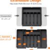 Large Expandable Silverware Organizer, BPA-Free Food-Safe Cutlery Flatware Organizer, Kitchen Utensil Drawer Organizer, Adjustable Silverware Holder for Spoons Forks Knives