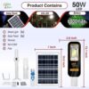 Epyz 50 Watt Semi-Integrated Solar Street Light Aluminium Body Outdoor with Remote and Dusk to Dawn for Garden, Street, Lawn [ 128LED, 6000mAh, Pack of 1, Cold White Light ]