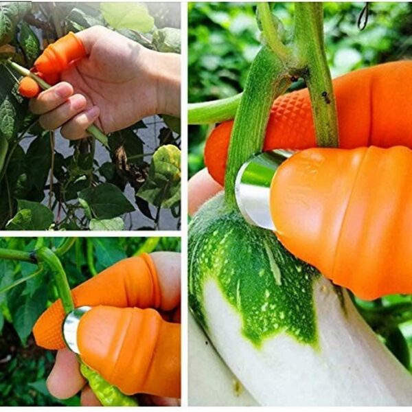 1 Thumb Knife 1 Finger Cutter Kitchen Knife Set for Kitchen Use Garlic Peeler for Kitchen Finger,Orange