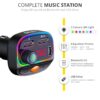 CRUST CS30 Car Bluetooth Device [Upgraded BT v5.3] with Call Receiver, FM Transmitter for Music System & Dual USB + Type C Charger; 7 Colour LED Lights; 6 EQ Presets; USB MP3 Support; Voice Assistant
