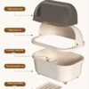Jumix Plastic Bowl Drying Rack, Dish Rack with Cover,Dish Drying Rack, Cutlery Dish Drainer Rack with Lid Cover,Over The Sink Dish Drying Rack, Multifunctional Kitchen Tableware Storage Box